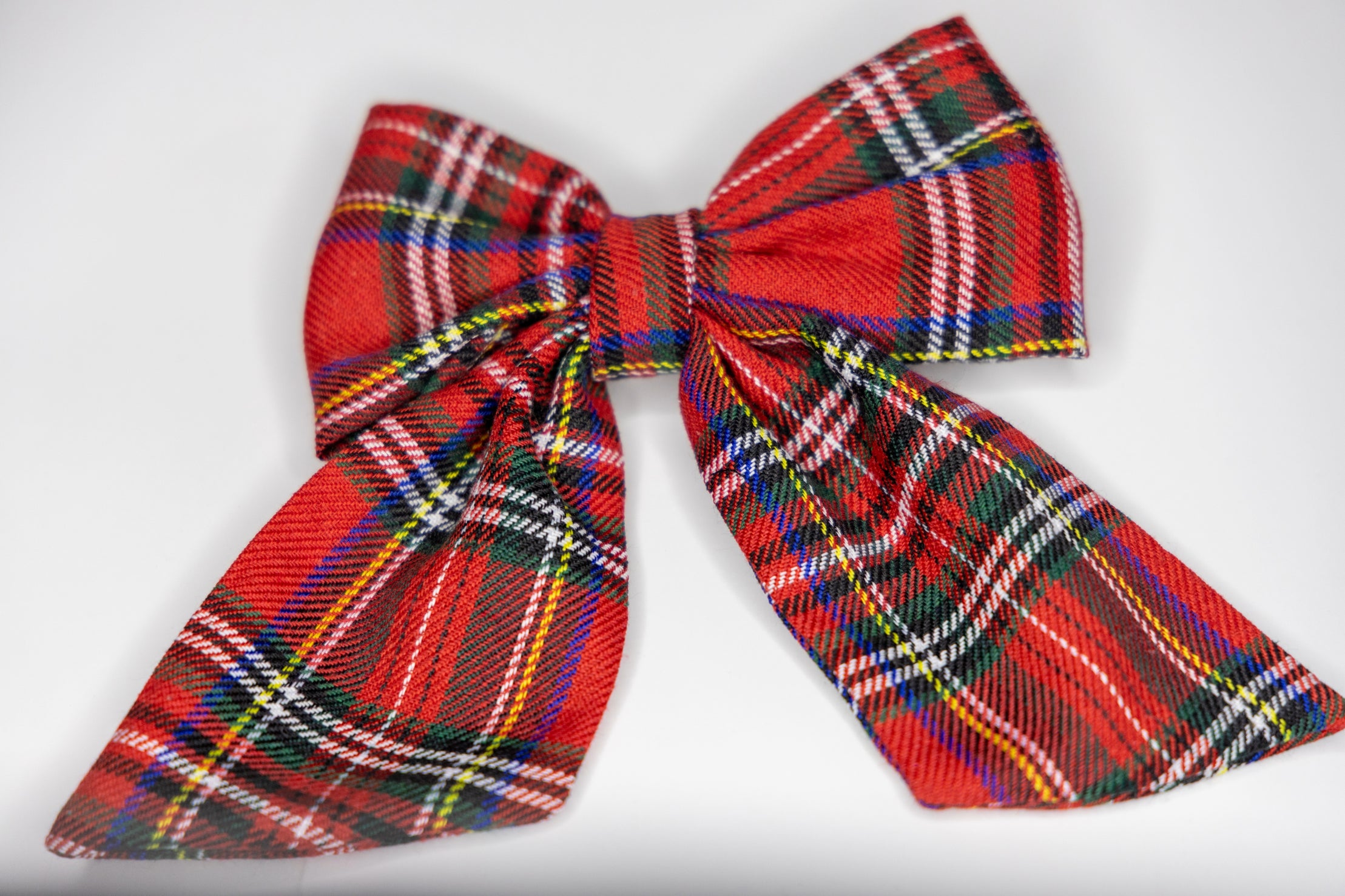 Christmas Red checked bow