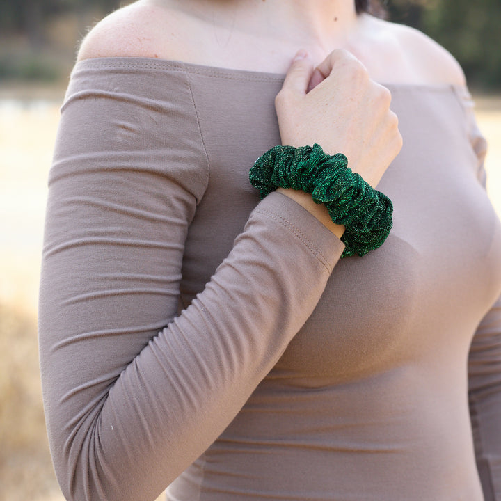 Glitter Scrunchie Black