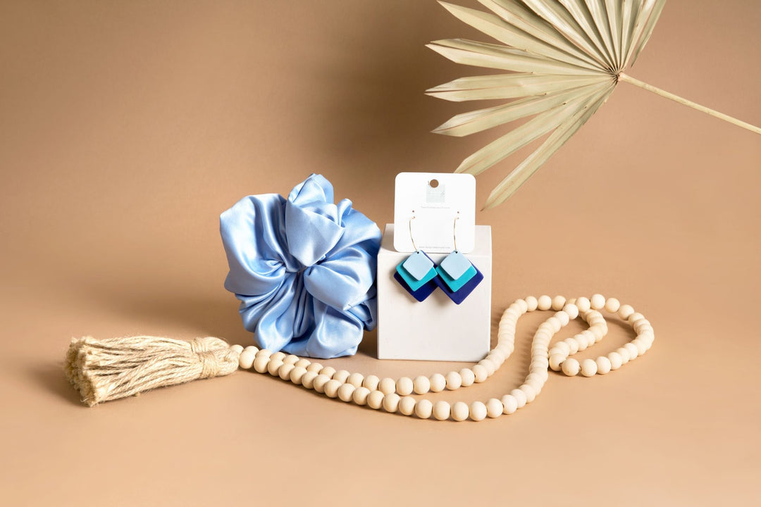 Scrunchie Earring Gift Set Blue