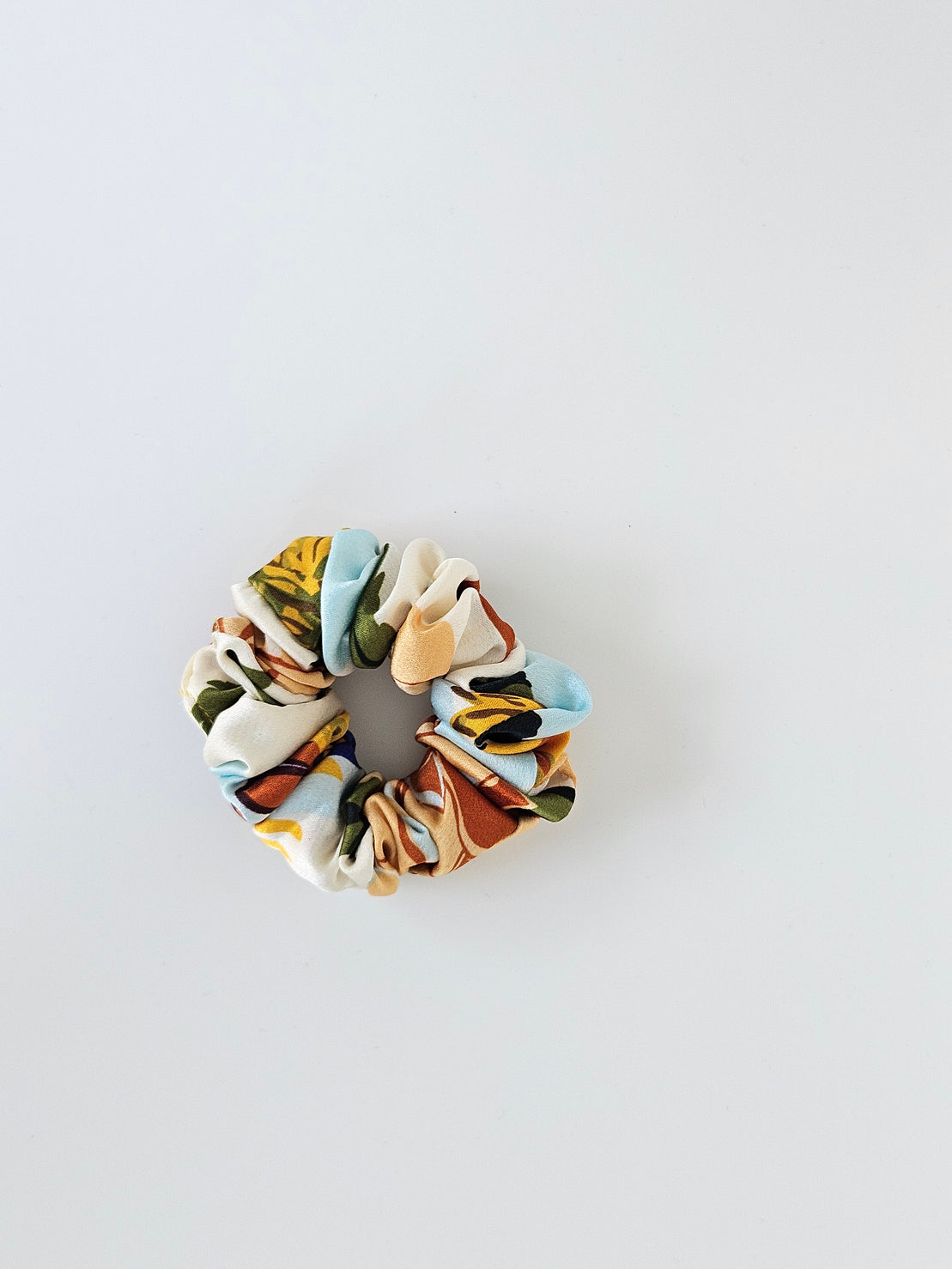 Print Satin Scrunchie Orange