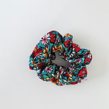 Print Scrunchie Teal and Red