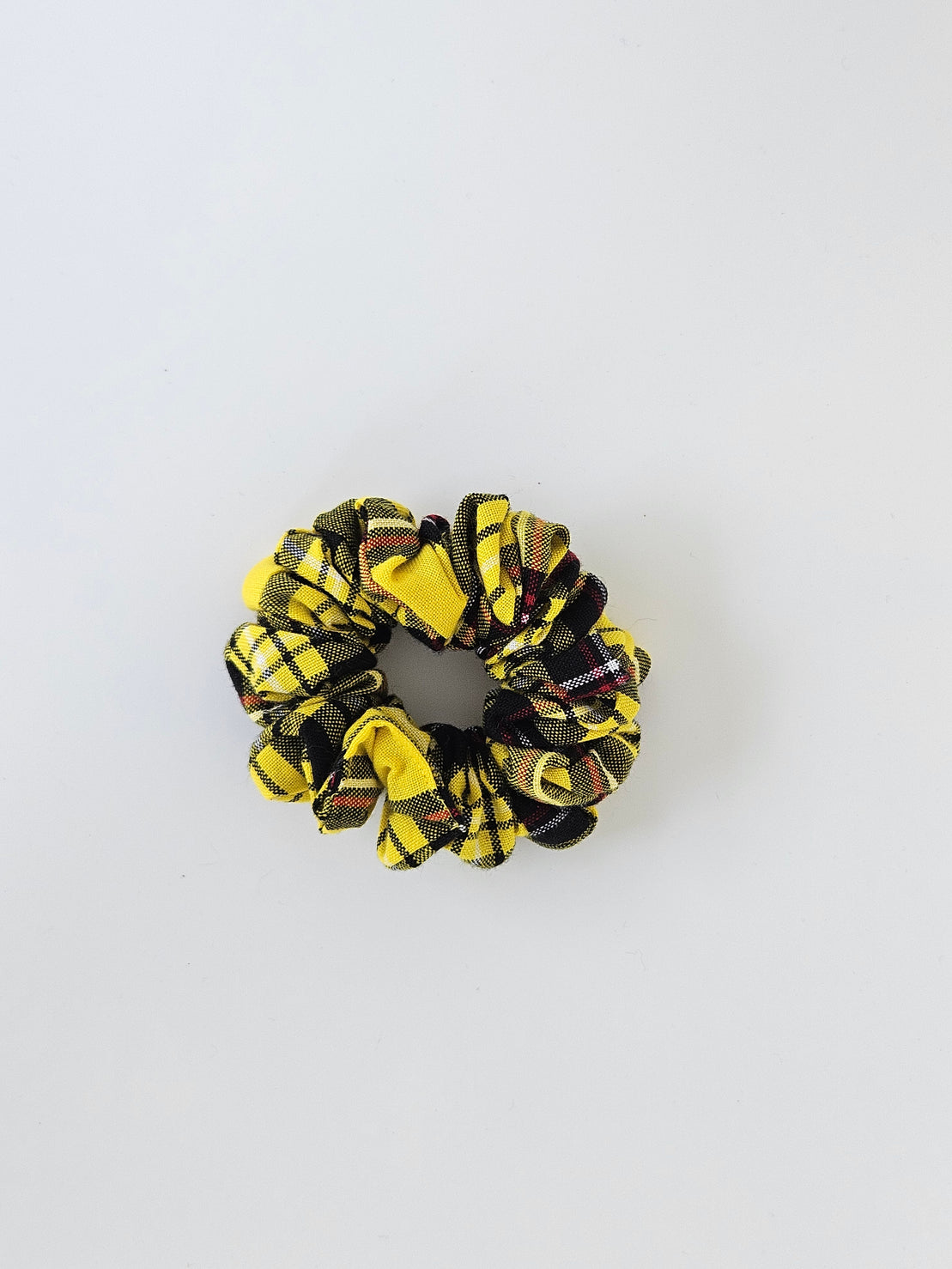 Plaid Scrunchie Yellow