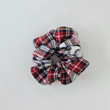 Plaid Scrunchie Holiday Inspired White