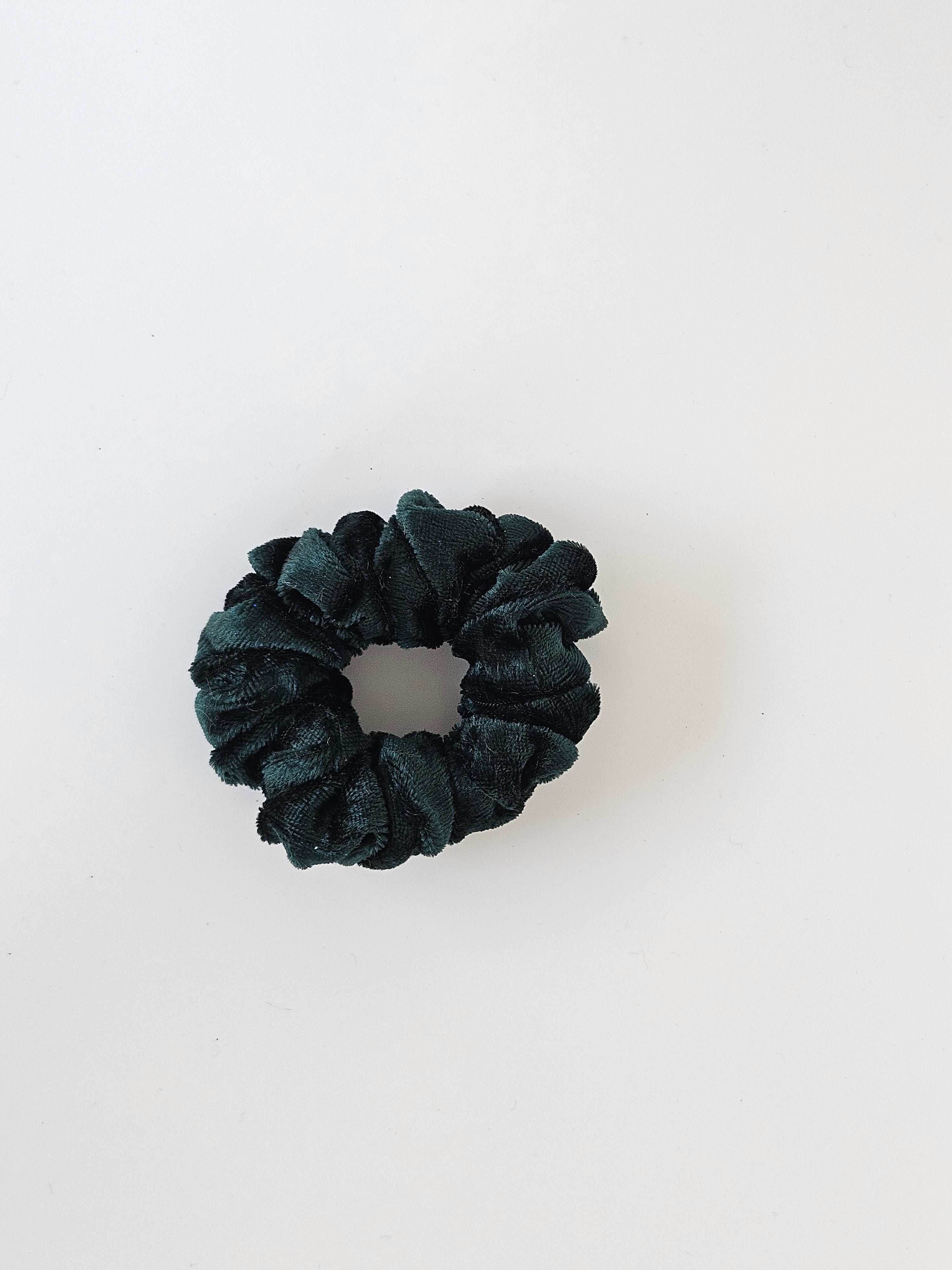 Velvet Velour Green Scrunchie