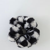 Teddy Fluffy Scrunchie Tan Print