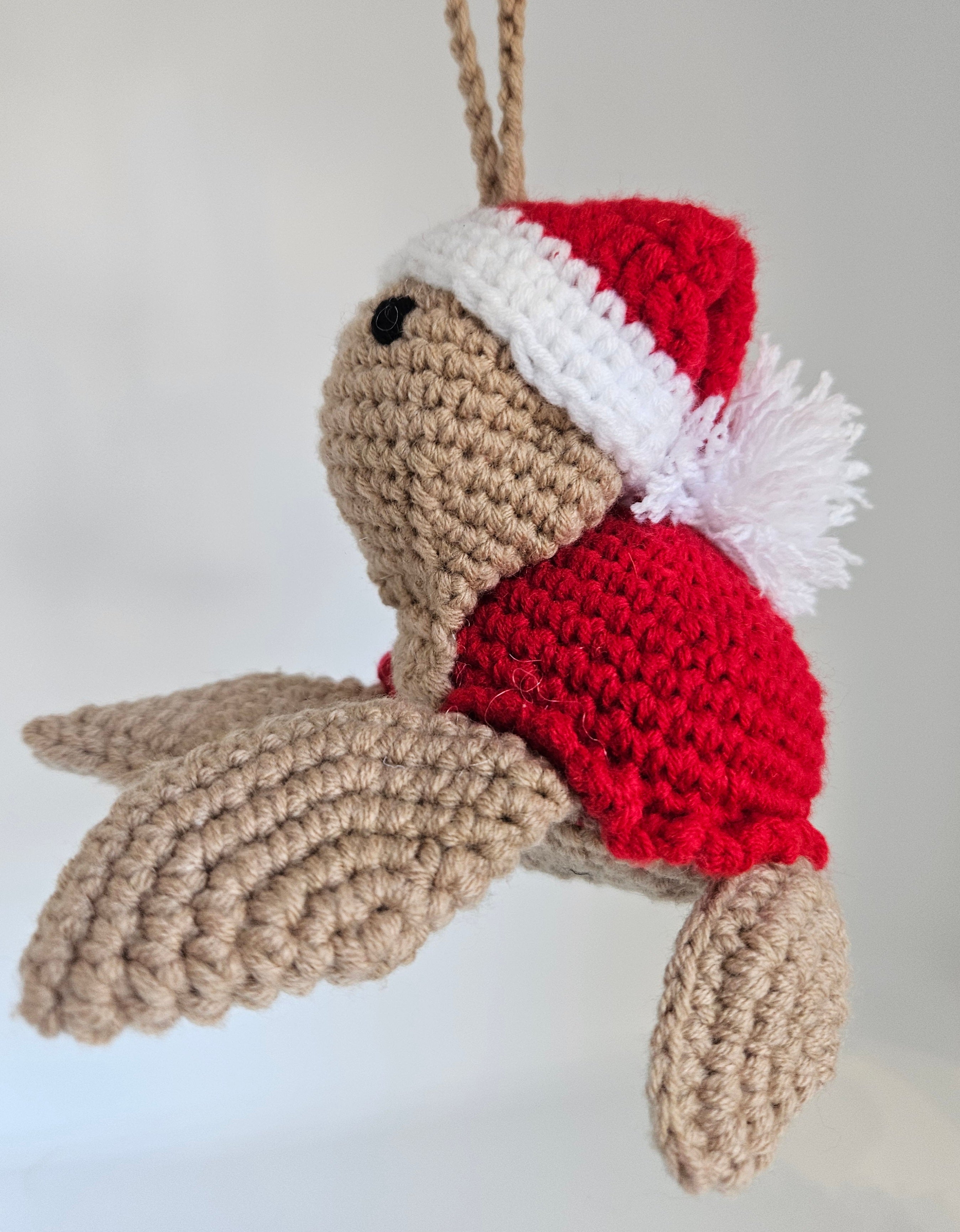 Crochet Santa Turtle Ornament