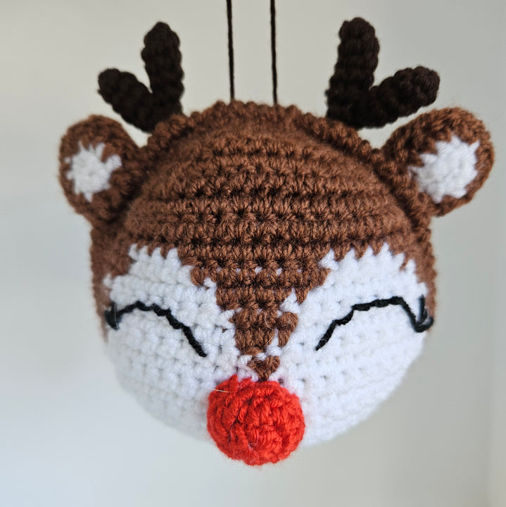 Crochet Rudolph Round Ornament