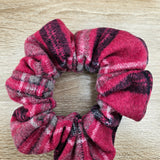 Pink Felt Plaid Scrunchie
