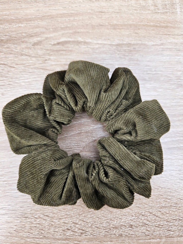 Corduroy Scrunchie Green