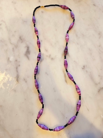 Nicole Upcycled Paper Bead Necklace