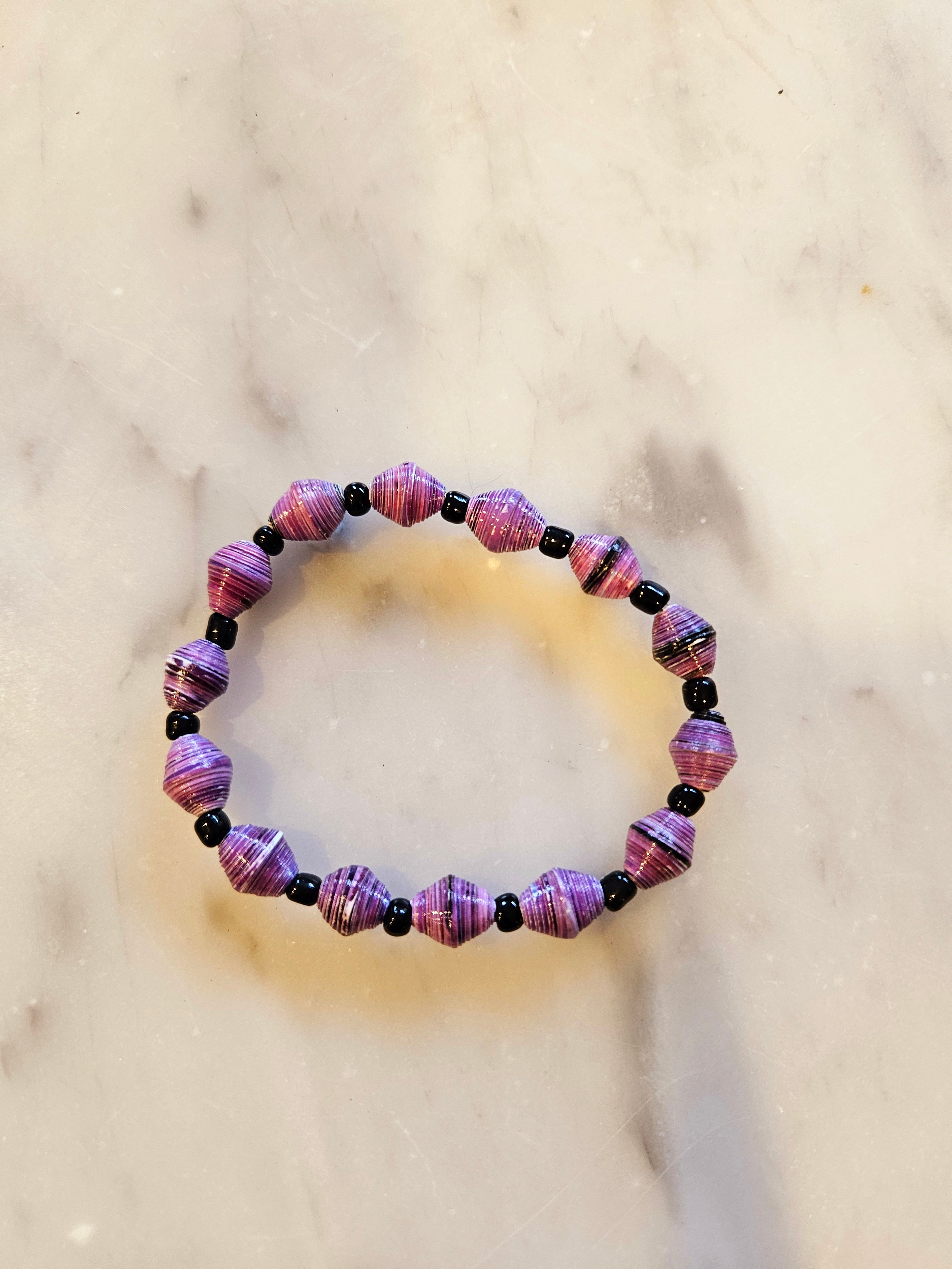 Nicole Upcycled Paper Bead Bracelet