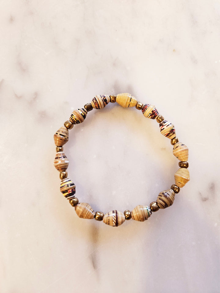 Nicole Upcycled Paper Bead Bracelet