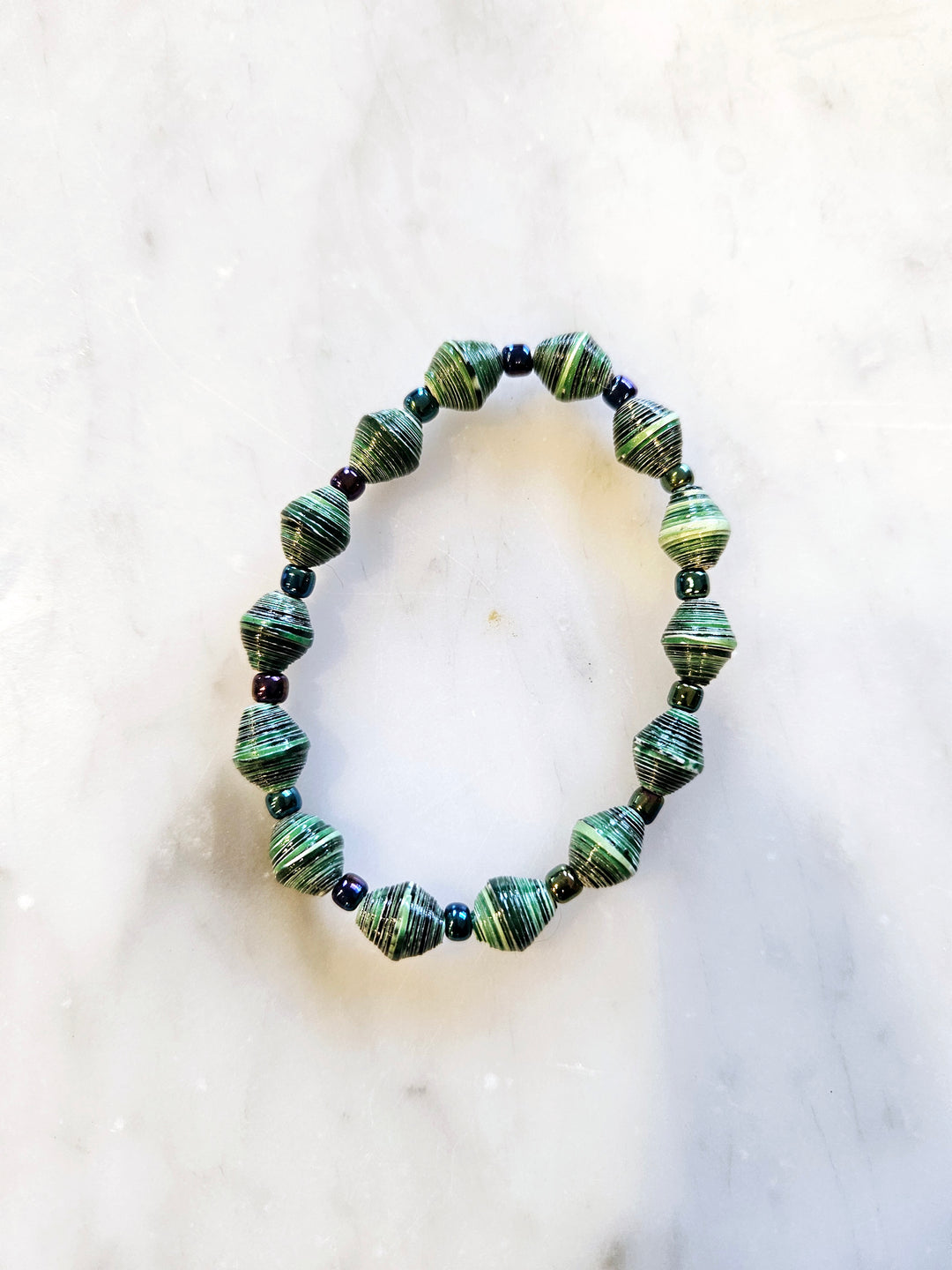 Nicole Upcycled Paper Bead Bracelet