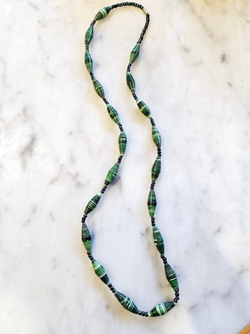 Nicole Upcycled Paper Bead Necklace