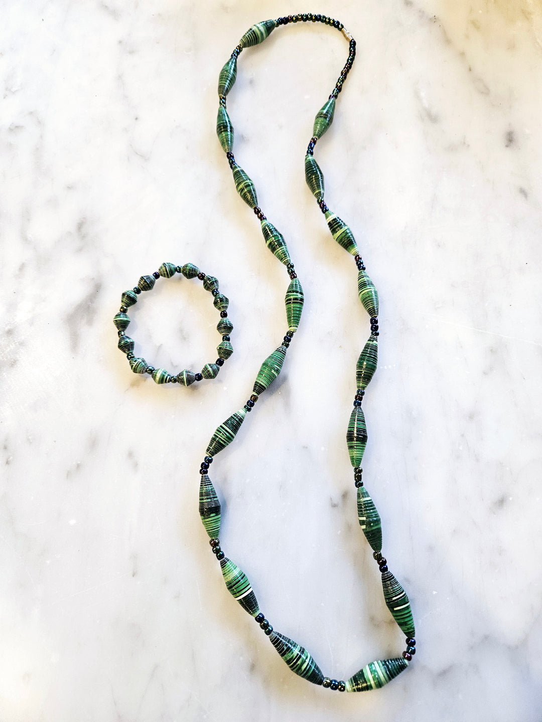 Nicole Upcycled Paper Bead Bracelet