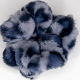 Blue Leopard faux fur scrunchie