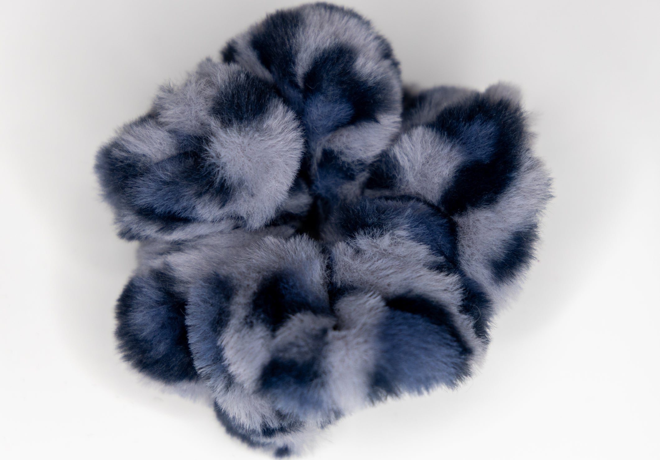 Blue Leopard faux fur scrunchie
