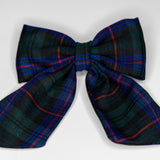 Blue checked bow