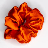 Bright Mango satin scrunchie