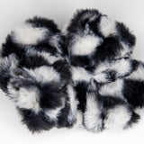 Chess board faux fur scrunchie