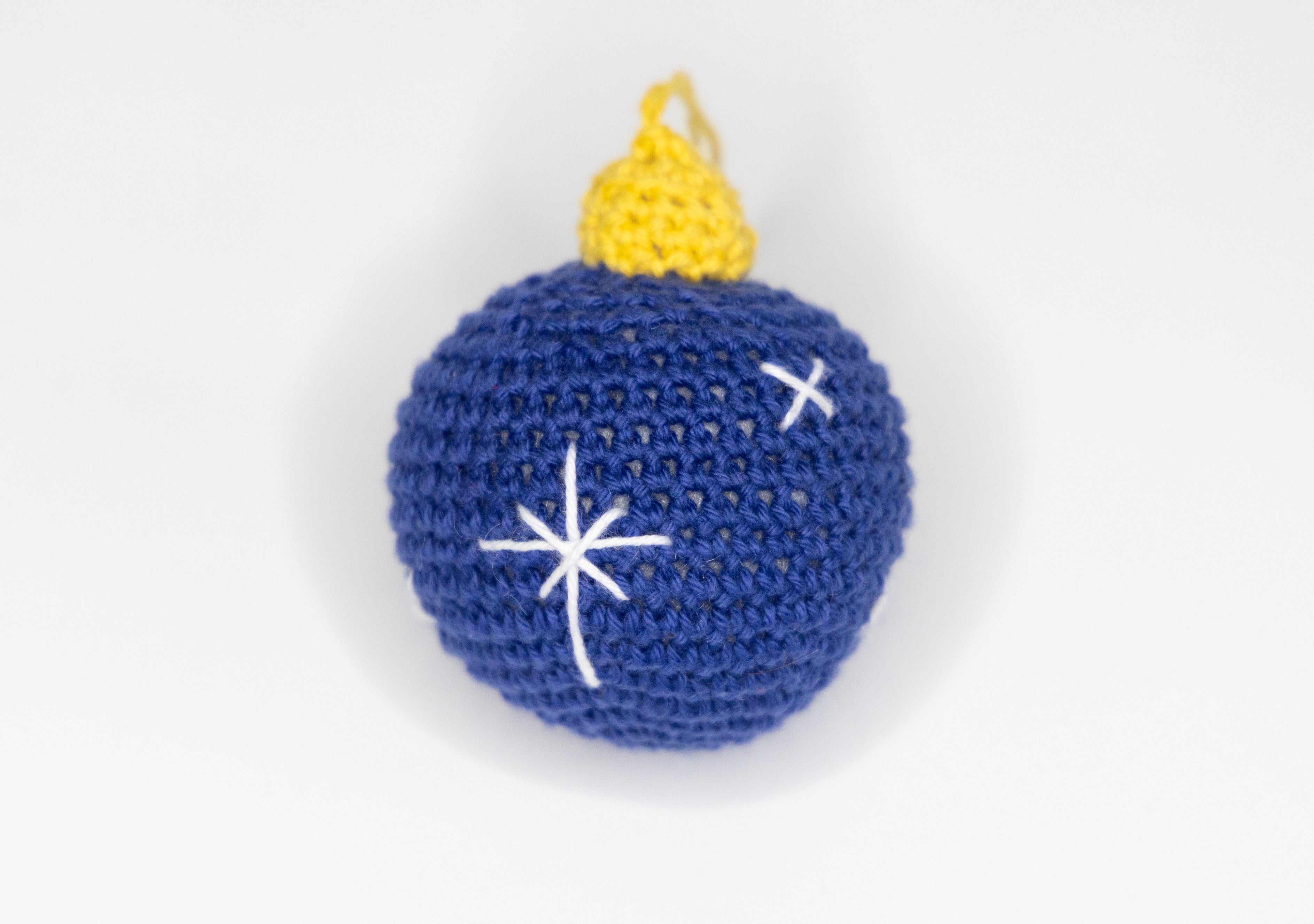 Crochet Blue Star Bauble Ornament
