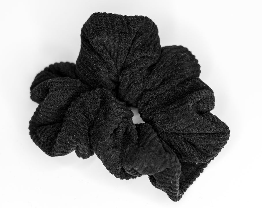 Ebony corduroy scrunchie