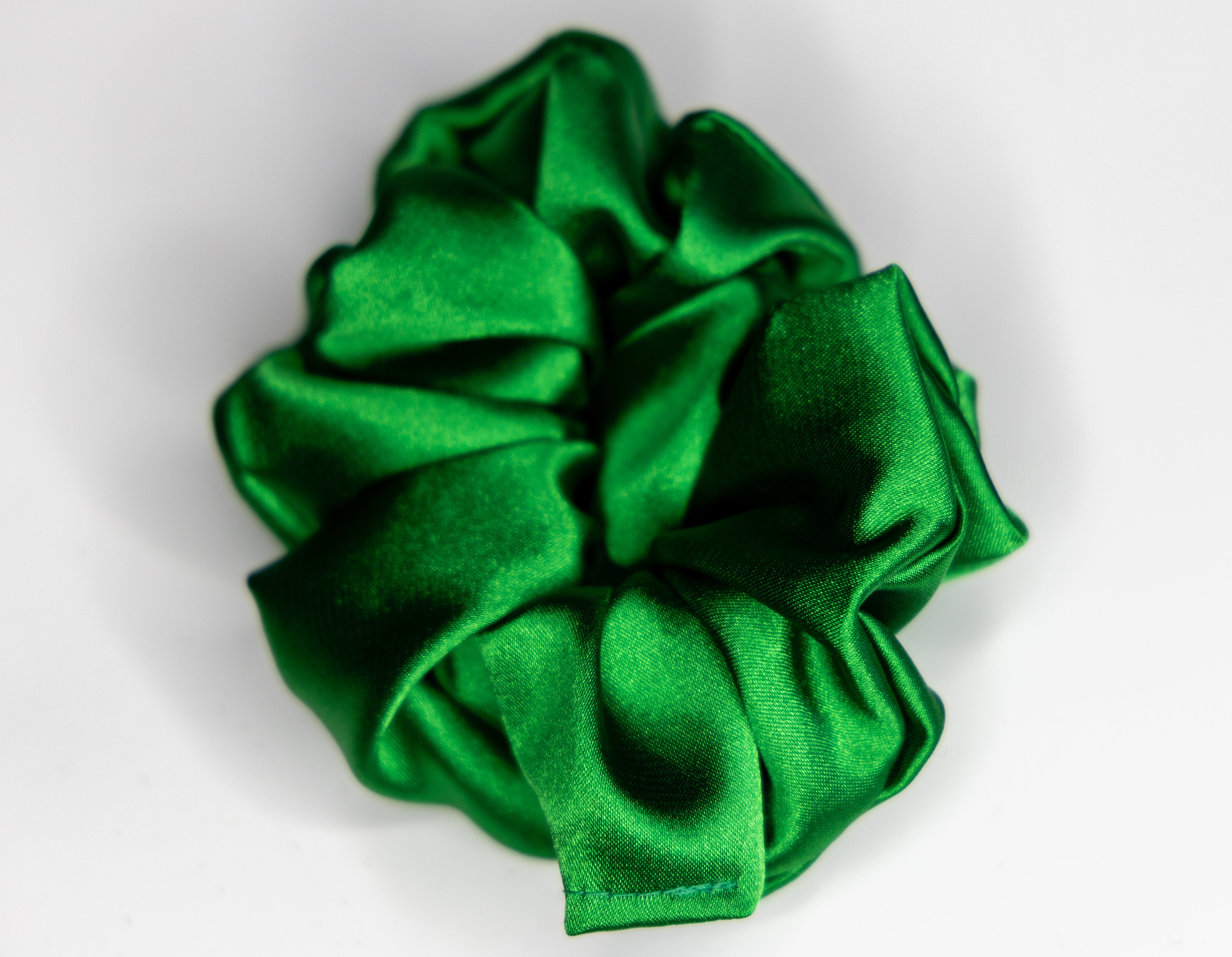 Garnet Green Jewel satin scrunchie