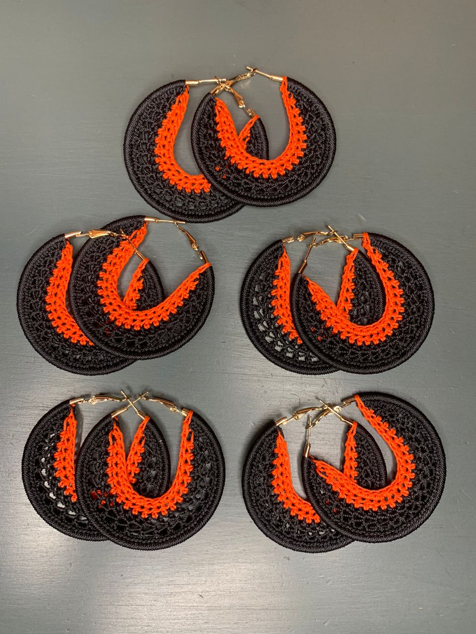 Gina Earrings Orange & Black