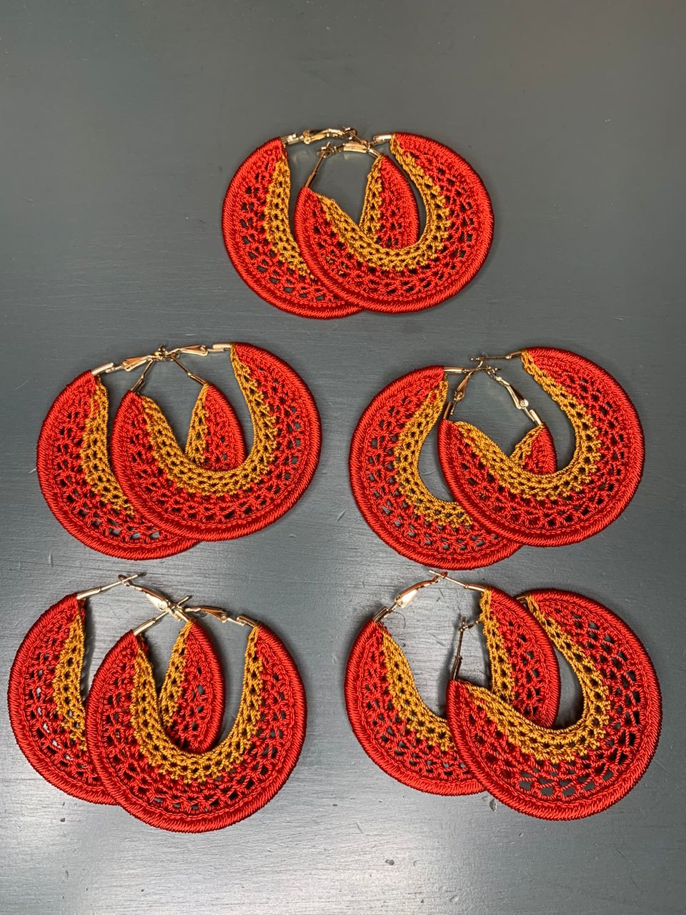 Gina Earrings Orange & Black