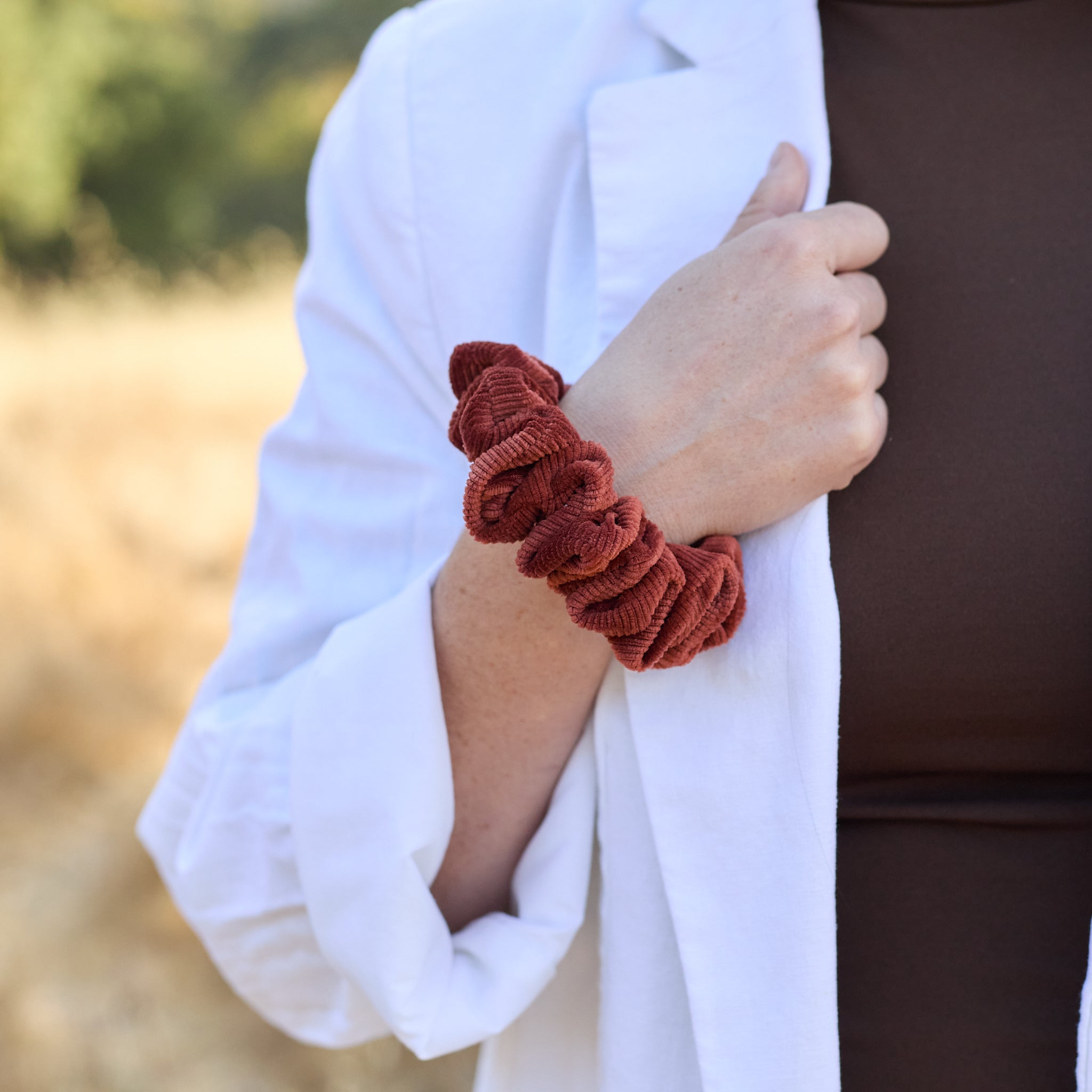 Corduroy Maroon Scrunchie