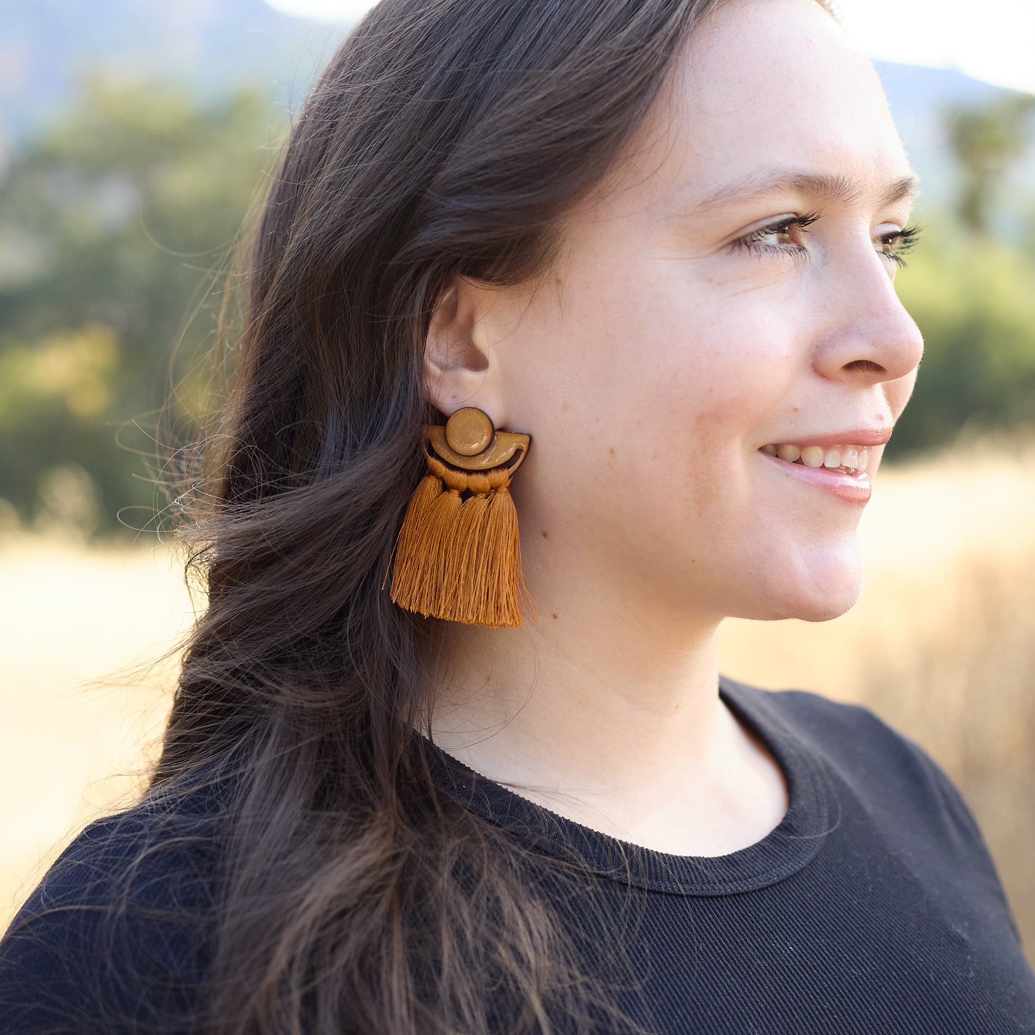 Becka Earrings Navy Blue