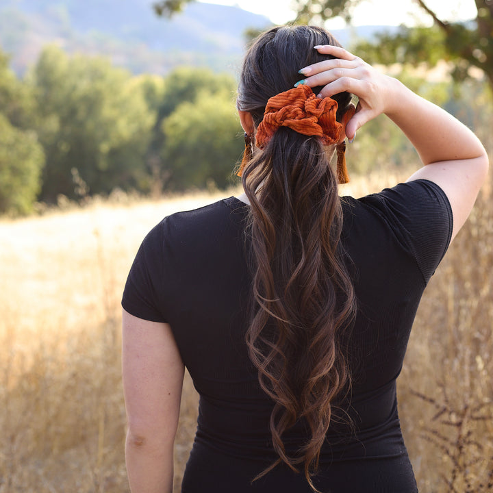 Corduroy Scrunchie Red