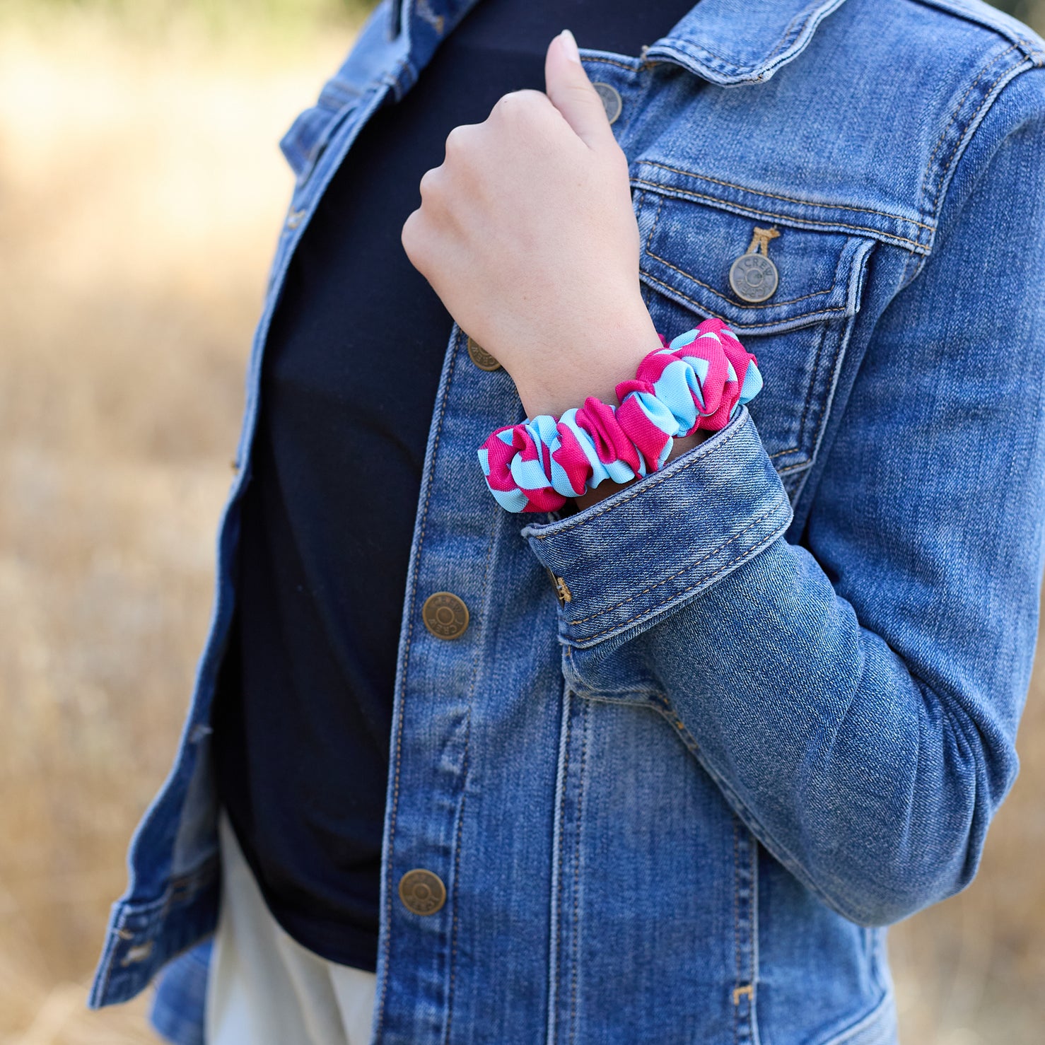 Print Scrunchie Blue & Pink