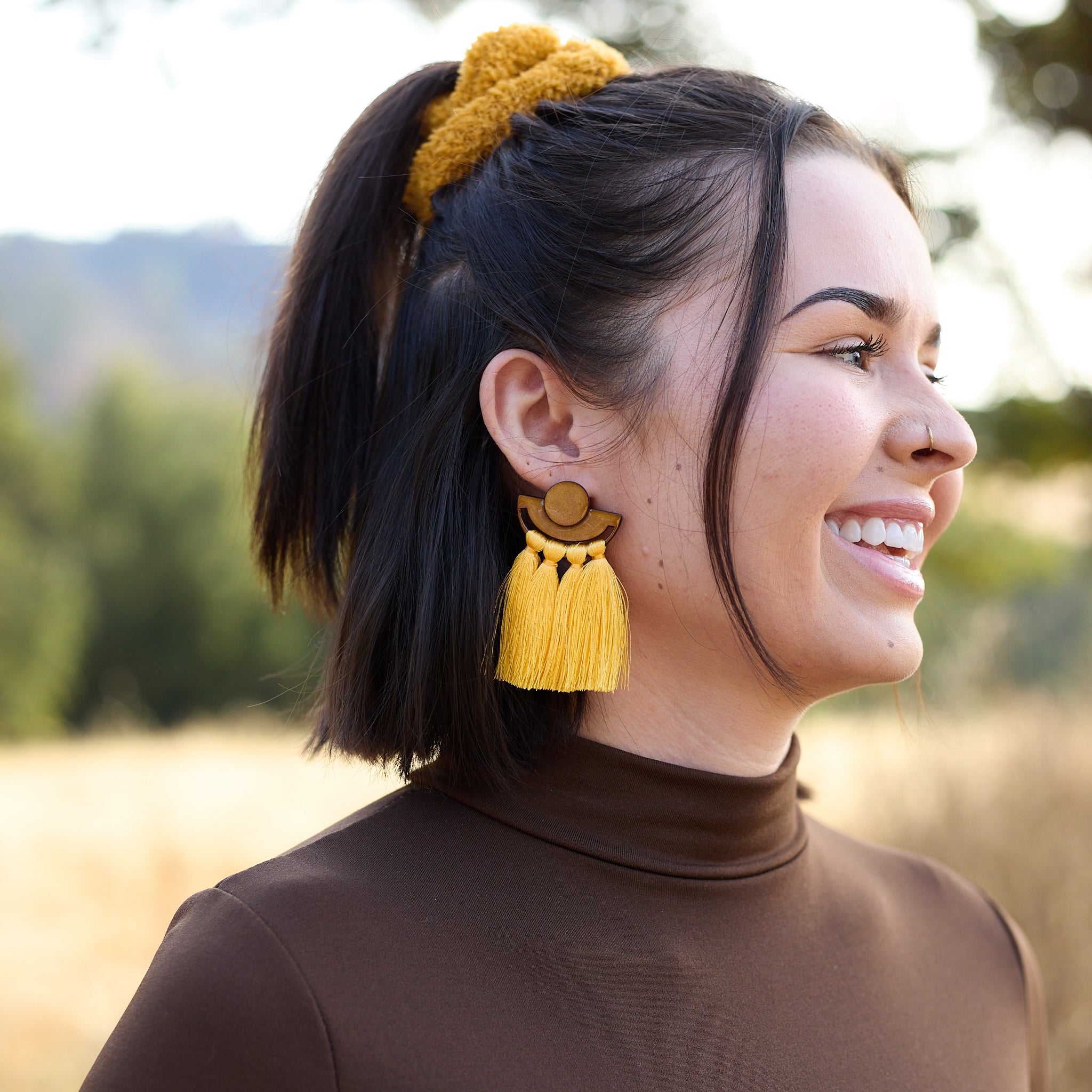 Becka Earrings Navy Blue