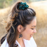 Velvet Green Scrunchie