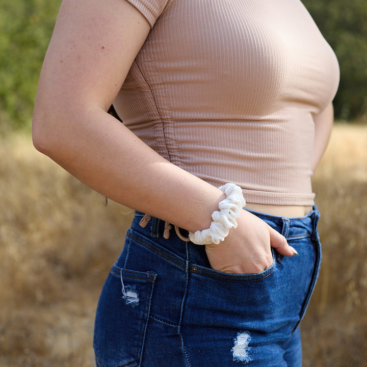 Velvet Velour Cream Scrunchie