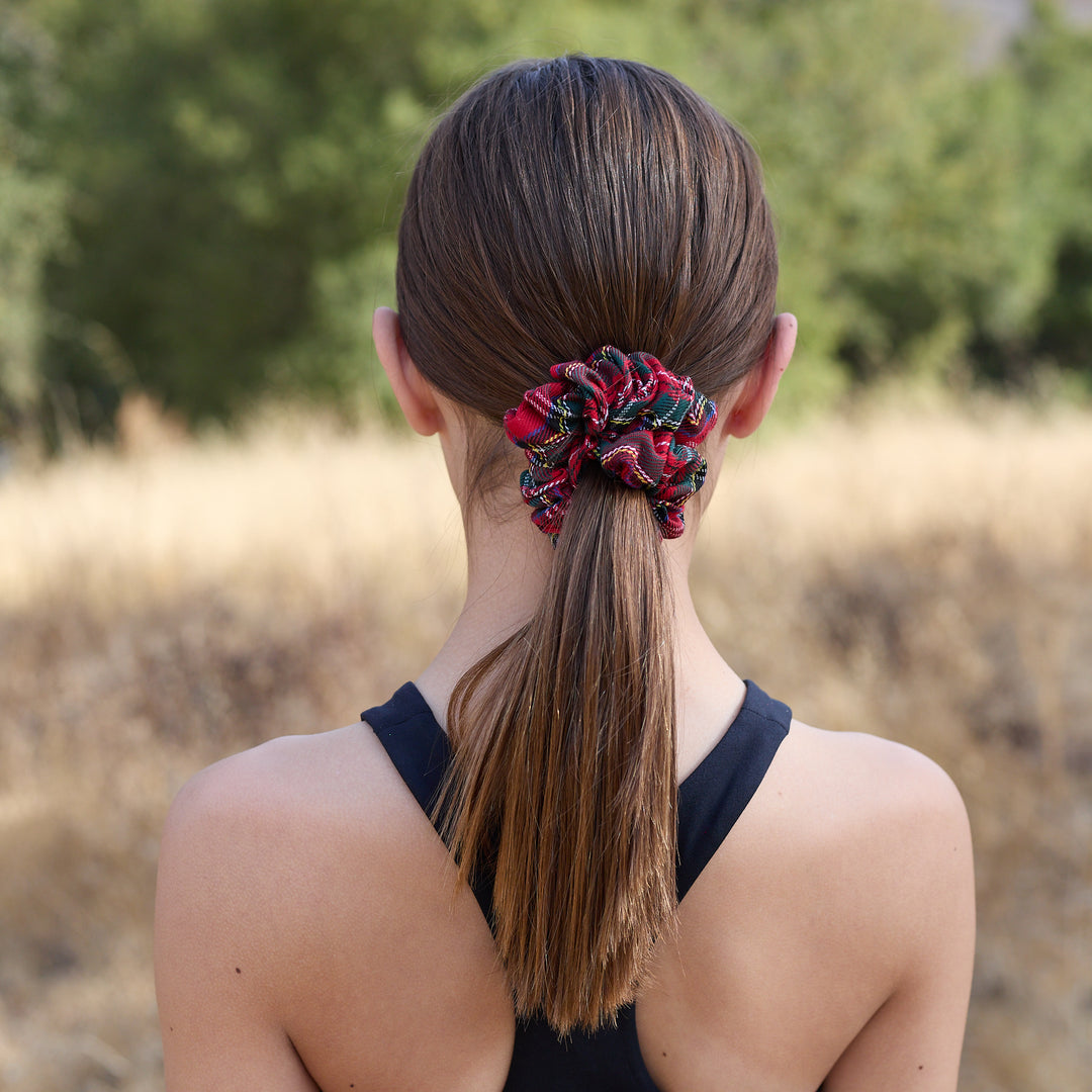 Plaid Scrunchie Holiday Inspired Red