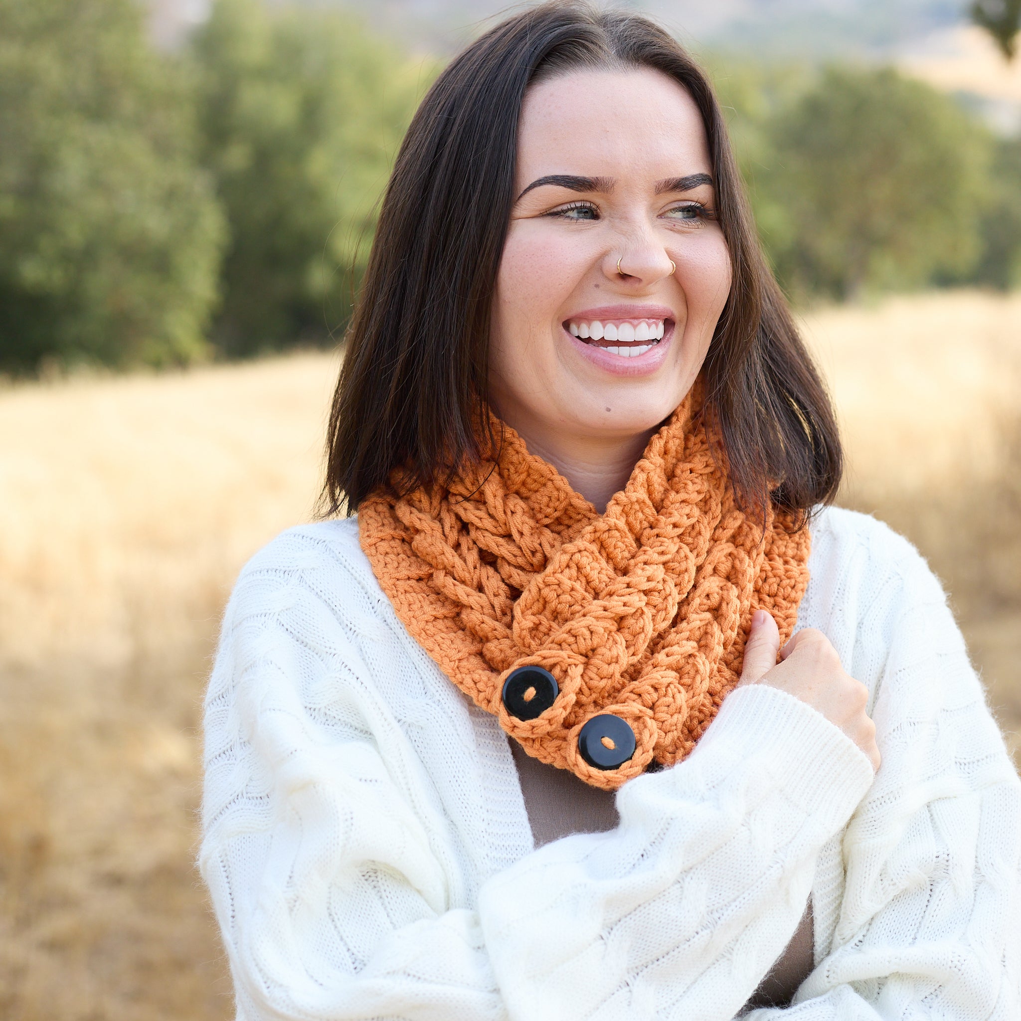 Laura Cowl Scarf Orange