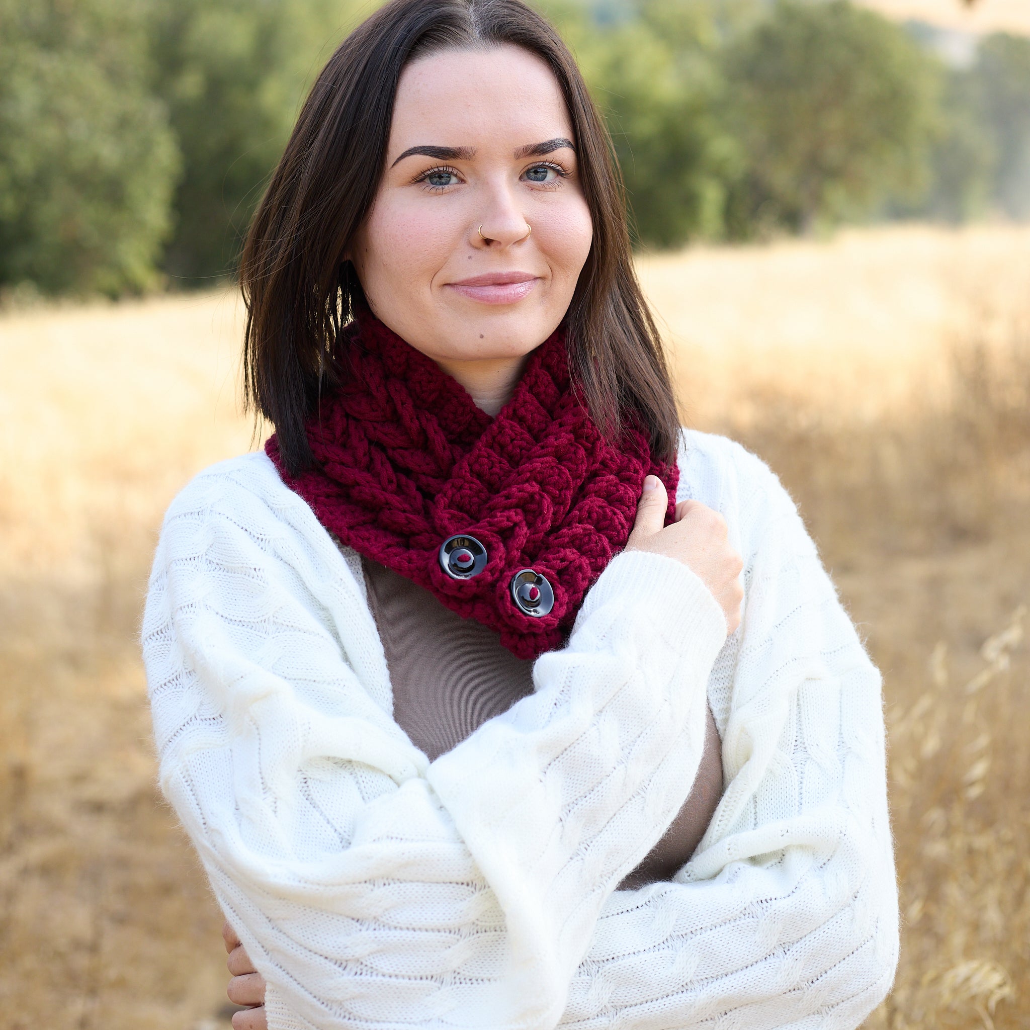 Laura Cowl Scarf Light Gray