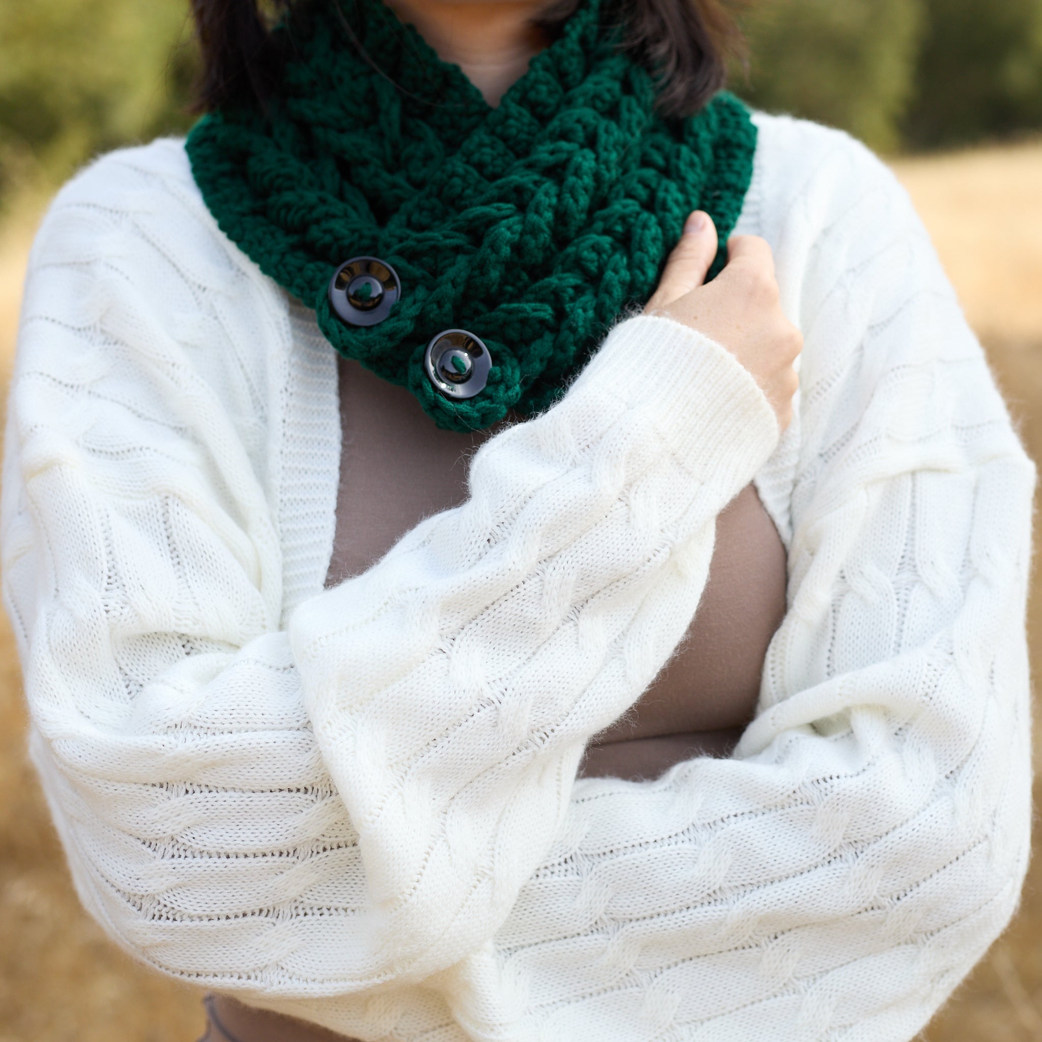 Laura Cowl Scarf Emerald