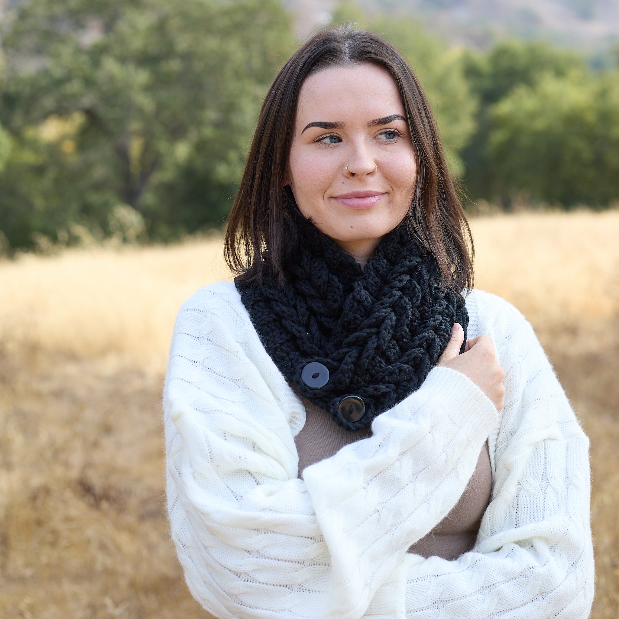 Laura Cowl Scarf Light Gray