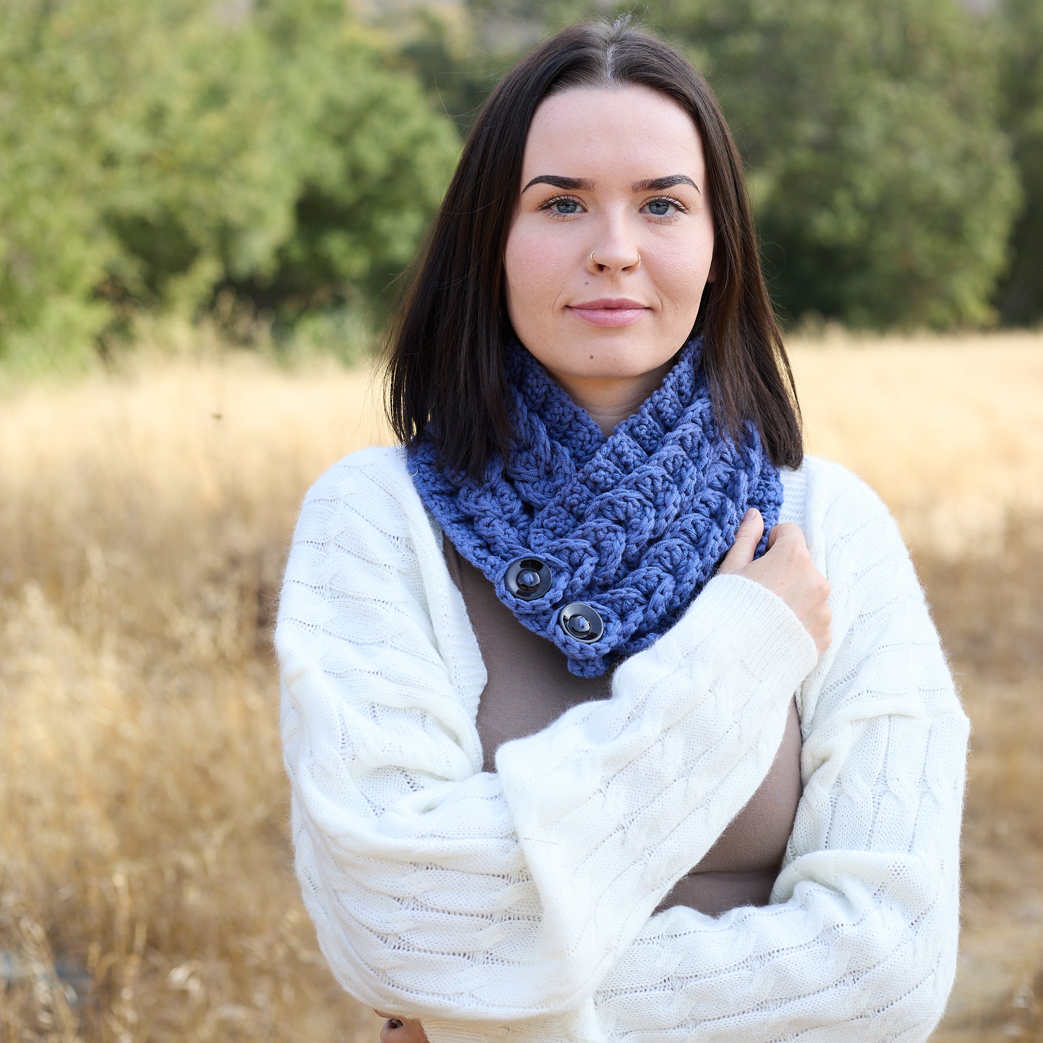 Laura Cowl Scarf Light Gray