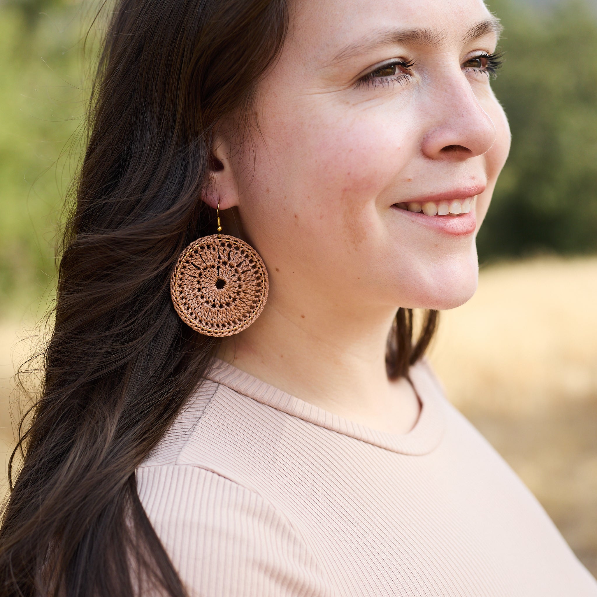 Rebecca Hoop Earrings Magenta