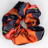 Midnight Rose satin scrunchie