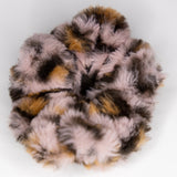 Pink Leopard faux fur scrunchie