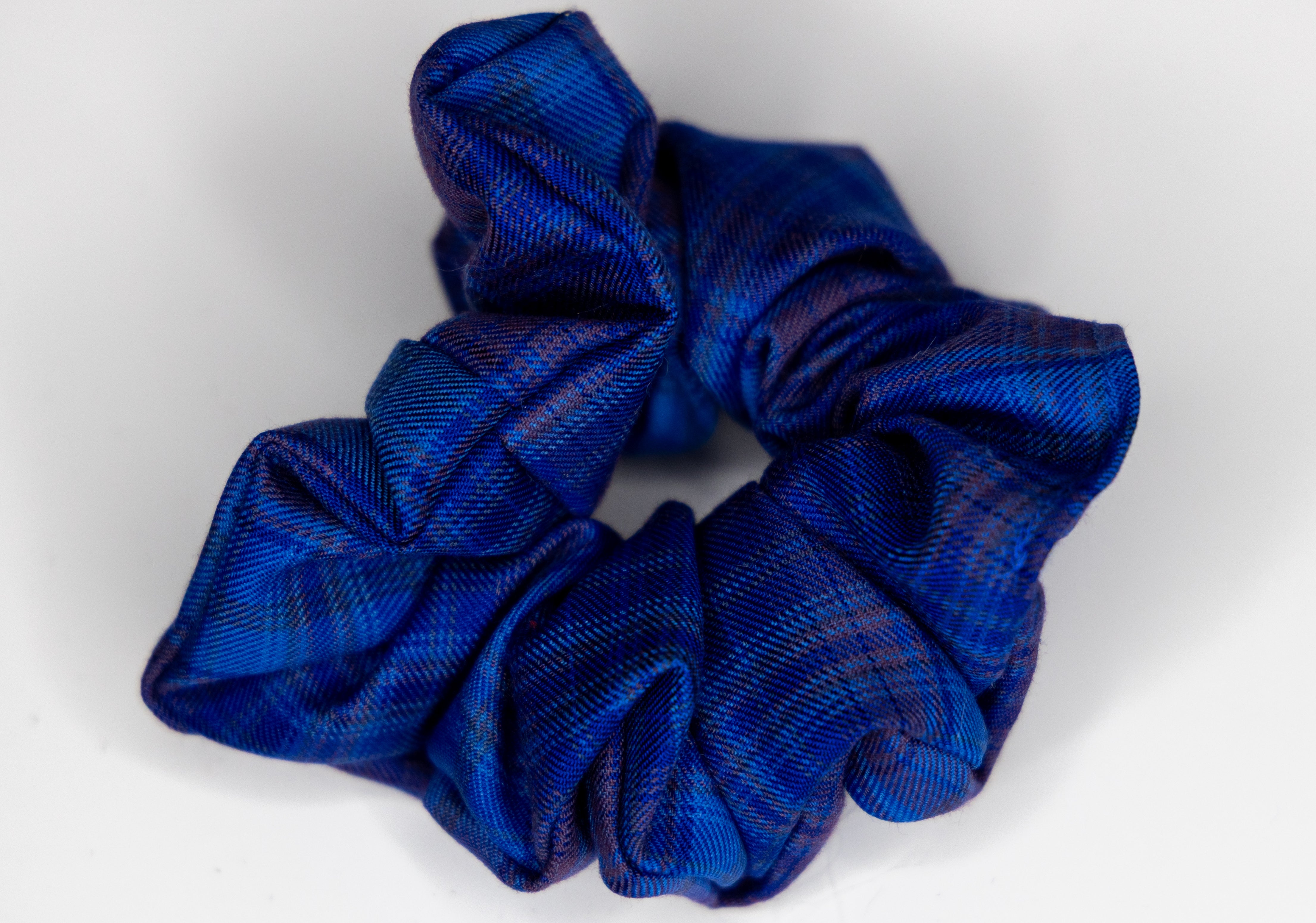Preppy Royal blue checked scrunchie