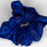 Preppy Royal blue checked scrunchie