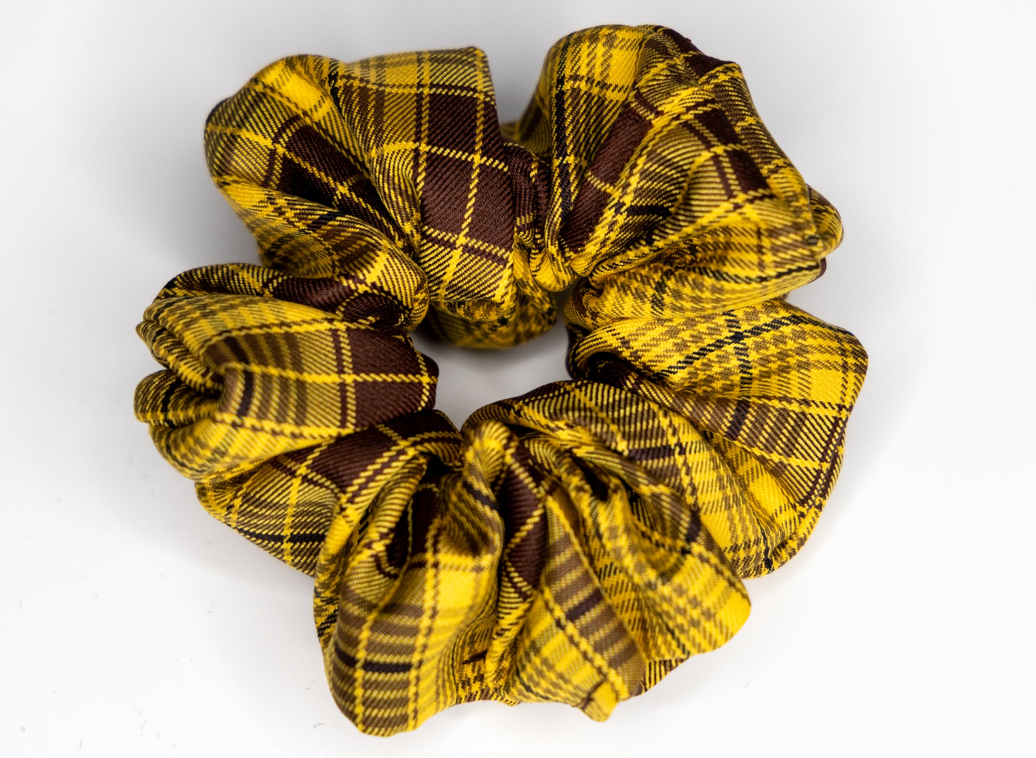 Preppy Yellow and Brown scrunchie