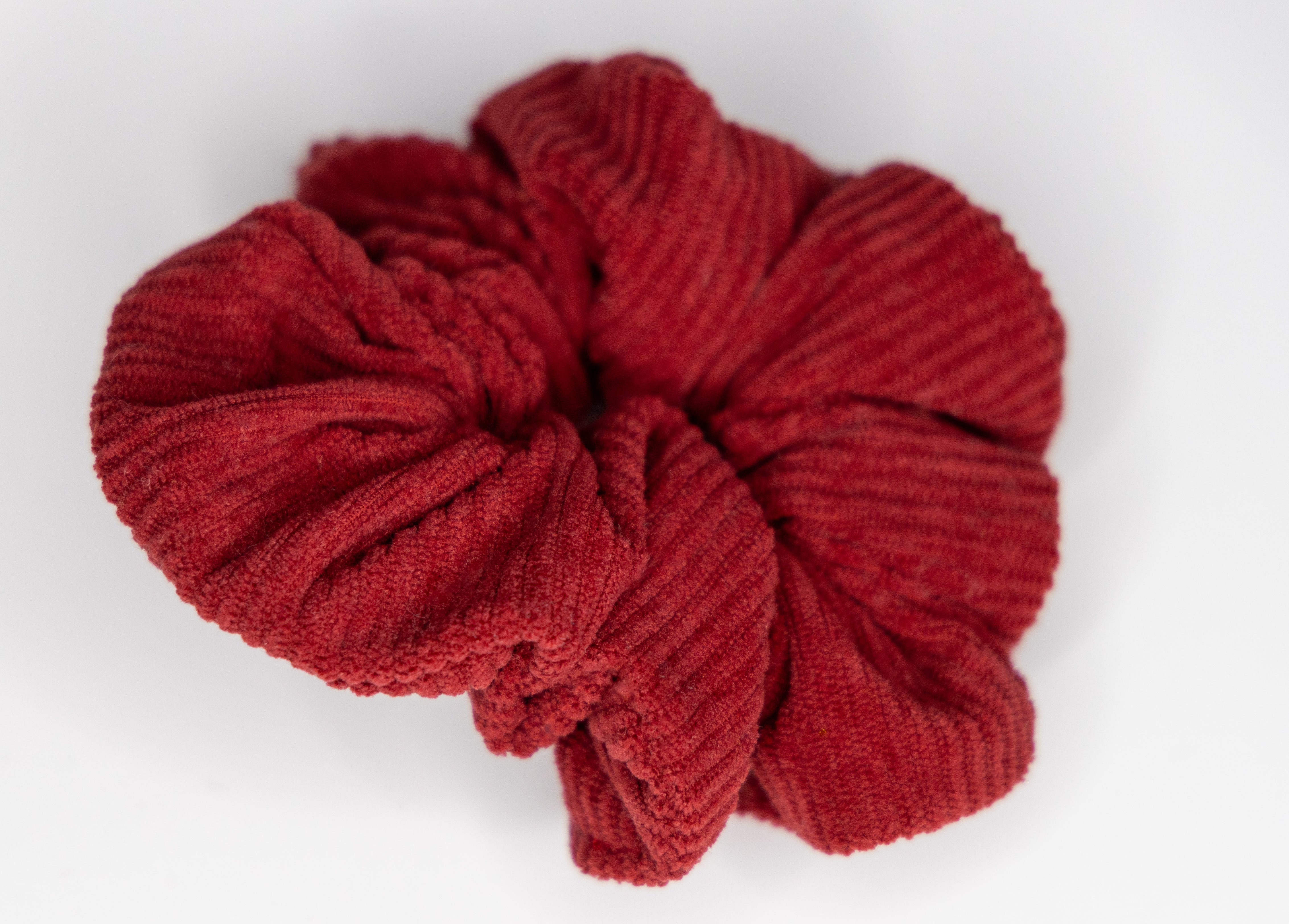 Scarlet corduroy scrunchie