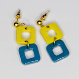 Two toned cubes butter yellow and teal